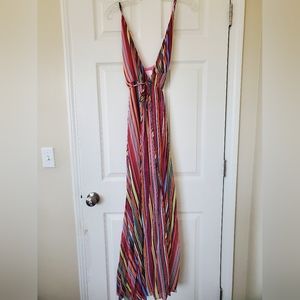 Skylar and Madison Striped Wrap Maxi Dress